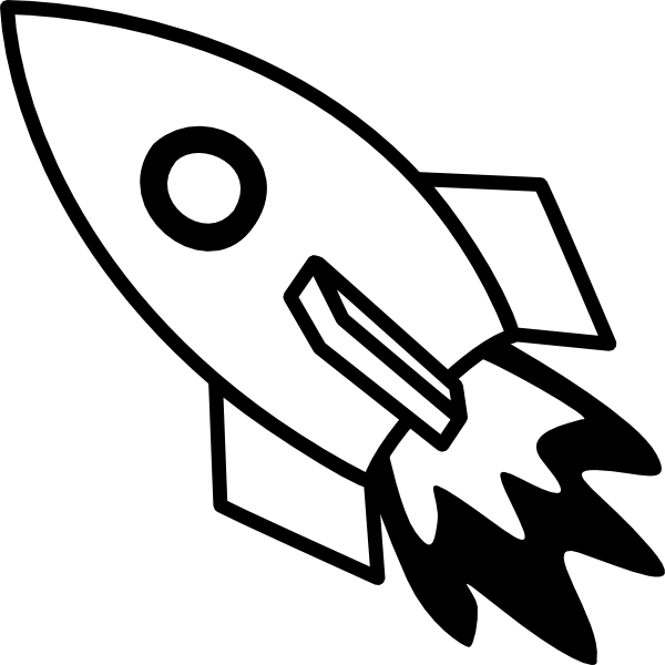 rocket ship clipart black and white - photo #1