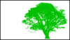 Tree, Green Silhouette, White Background Clip Art