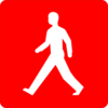 Red Pedestrian Walk Symbol Clip Art