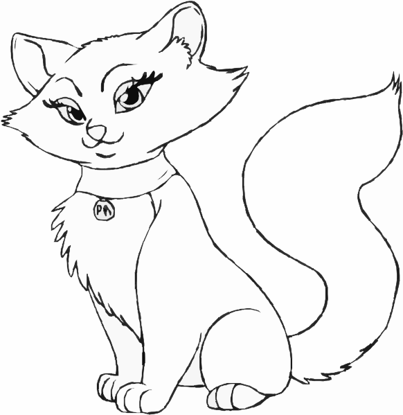 cat coloring clipart - photo #7