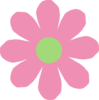 Pink & Green Daisy Clip Art