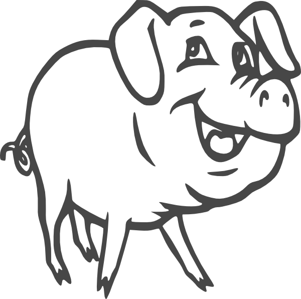 clipart pig black and white - photo #17