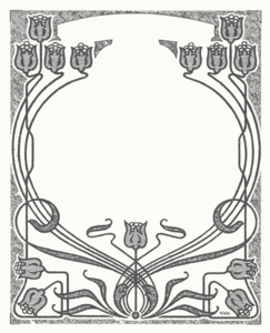 Art Nouveau Flower Frame Clip Art