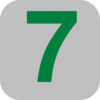Number 7 Grey Flat Icon Clip Art