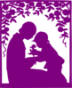 Purple Mother And Child Clip Art
