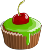 Cherry Green Cupcake Clip Art