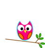 Red And Pink Owl Clip Art