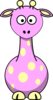 Pink Giraffe  Clip Art
