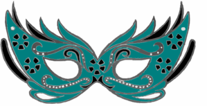 Teal Masquerade Mask Clip Art