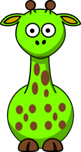 Green Giraffe With 14 Dots Clip Art