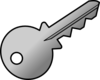 Grey Shaded Key Clip Art