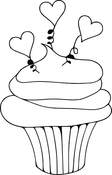 free black and white cupcake clipart - photo #44