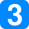 Number 3 In Light Blue Rounded Square Clip Art