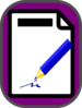 Purple Clipboard With Blue Pencil Clip Art