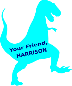 Harrison Aqua Blue T-rex Clip Art