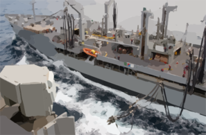 Usns Rappahannock (t-ao 204) Guides Over Hoses To Transfer Fuel To Kitty Hawk During A Replenishment At Sea (ras). Clip Art