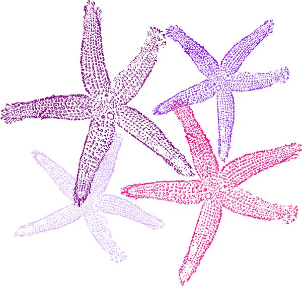 Starfish Prints Purplish clip art