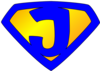 Jesus Superhero Logo Blue/yellow Clip Art