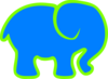 Blue & Green Elephant Clip Art