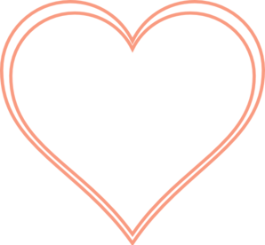 Double Outline Heart Peach Clip Art