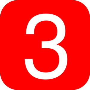 Red, Rounded, Square With Number 3 Clip Art