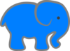 Elephant -aqua-2 Clip Art