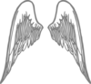 Angel Wings Grey Clip Art