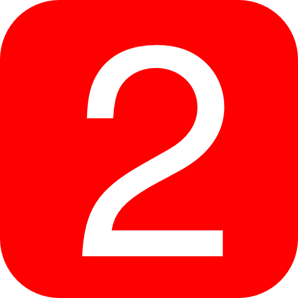 Red, Rounded, Square With Number 2 Clip Art at Clker.com - vector clip