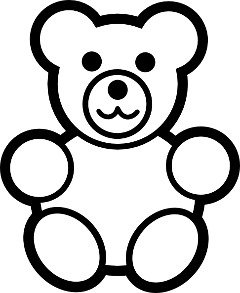 free black and white teddy bear clip art - photo #9