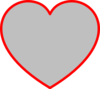 Gray Heart With Red Outline Clip Art