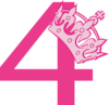 4th Birthday Pink Tiara Clip Art