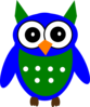 Turquoise Chic Owl Clip Art