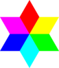 6 Color Diamond Hexagram Clip Art