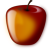 Red Shaded Apple Clip Art