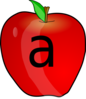 Letter A Red Apple  Clip Art