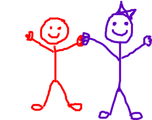 Stick Figure Kids/friends Clip Art