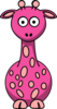 Pink Giraffe With A Few More Than 12 Dots Clip Art