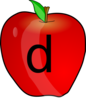 Letter D Red Apple  Clip Art
