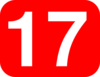Number 17 Red Background Clip Art