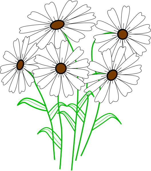 free black and white daisy clipart - photo #13