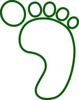 Forest Green Barefoot Outline Clip Art