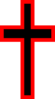 Simple Black Cross With Red Outline Clip Art