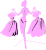 Fashion Model Pink Dress Clip Art