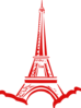 Tower Eiffel Red Clip Art
