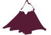 Mountain Outline Burgundy Clip Art