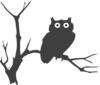 Owl Grey 1 Clip Art