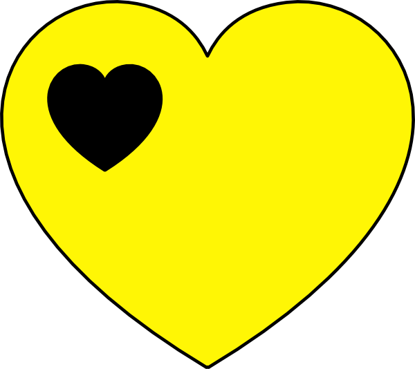 Black And Yellow Heart clip art