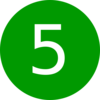 Green, Round, Number 5 Clip Art