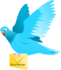 Pigeon Delivers Direct Message Clip Art