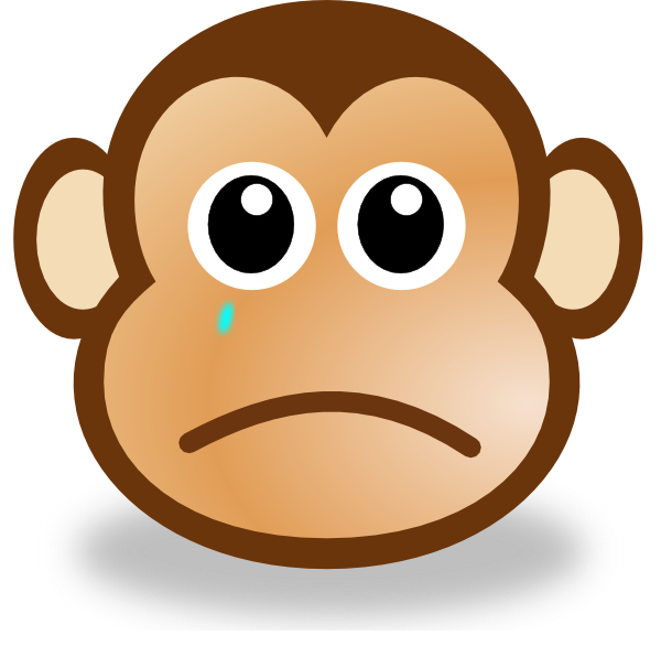Sad Monkey Face 3 Clip Art at Clker.com - vector clip art online, royalty free & public domain